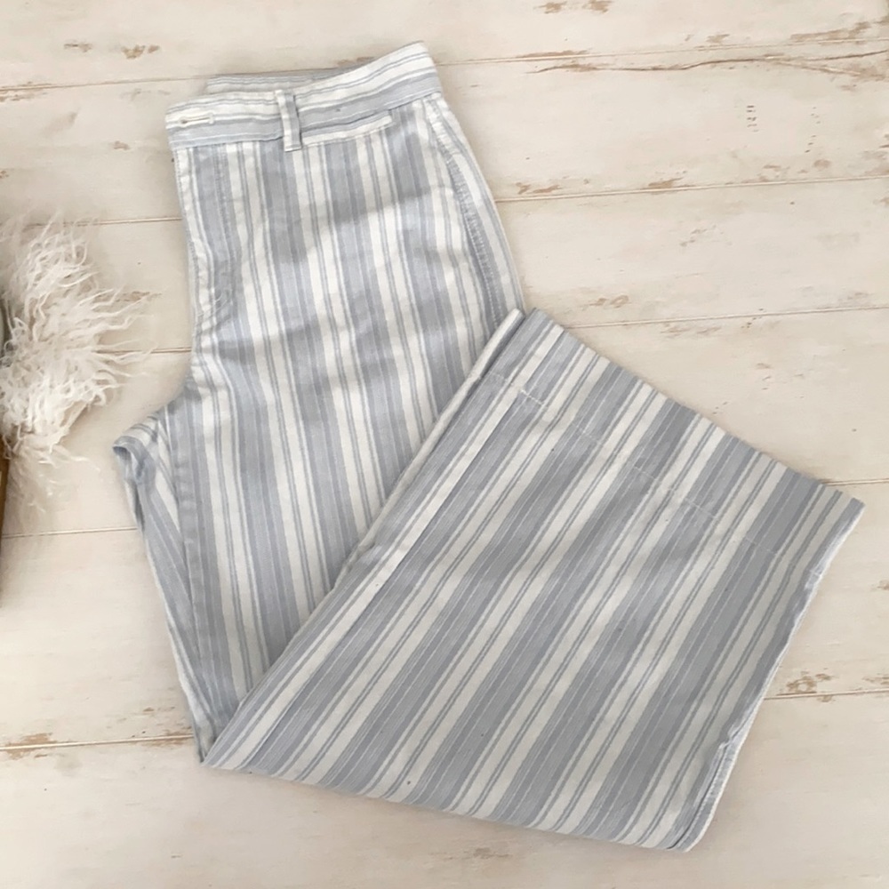 Gap Wide Leg Striped Crop Pants - Picture 1 of 6